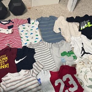 Kids Striped Dinosaur Shirt